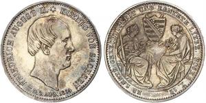 1 Талер Саксония (королевство) (1806 - 1918) Серебро Фридрих Август II (король Саксонии)