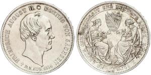 1 Талер Саксония (королевство) (1806 - 1918) Серебро Фридрих Август II (король Саксонии)