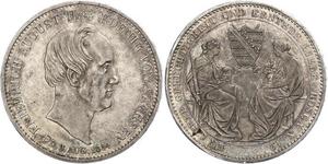 1 Талер Саксония (королевство) (1806 - 1918) Серебро Фридрих Август II (король Саксонии)