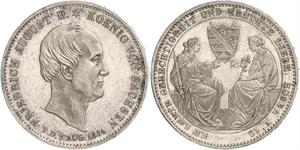 1 Талер Саксония (королевство) (1806 - 1918) Серебро Фридрих Август II (король Саксонии)