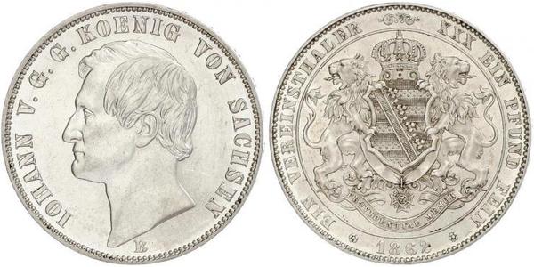1 Талер Саксония (королевство) (1806 - 1918) Серебро Иоганн (король Саксонии)