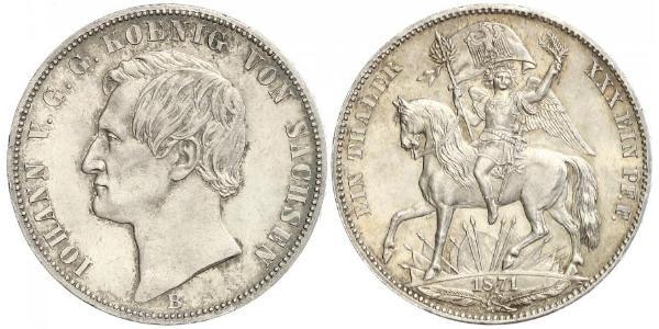 1 Талер Саксония (королевство) (1806 - 1918) Серебро Иоганн (король Саксонии)