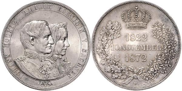 1 Талер Саксония (королевство) (1806 - 1918) Серебро Иоганн (король Саксонии)