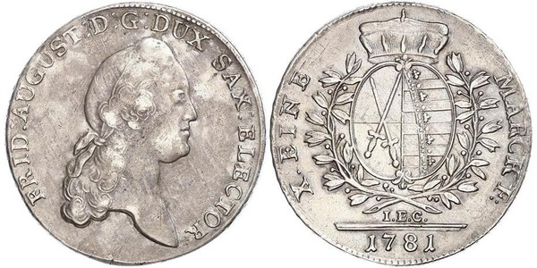 1 Талер Саксония (курфюршество) (1356 - 1806) Серебро Август Сильный (1670 - 1733)