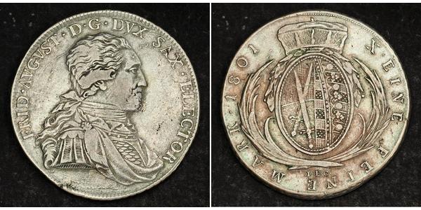 1 Талер Саксония (курфюршество) (1356 - 1806) Серебро Фридрих Август I (король Саксонии)