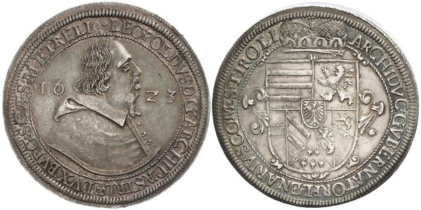 1 Талер Священная Римская империя (962-1806) Серебро Леопольд V Австрийский (1586 – 1632)