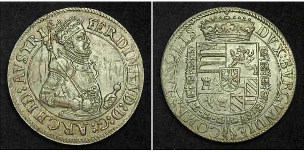 1 Талер Священная Римская империя (962-1806) Серебро Ferdinand II, Holy Roman Emperor  (1578 -1637)