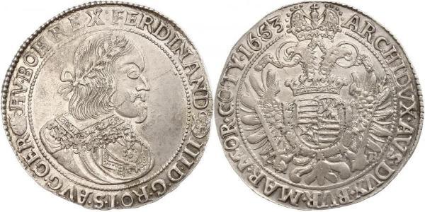 1 Талер Священная Римская империя (962-1806) Серебро Ferdinand III, Holy Roman Emperor (1608-1657)