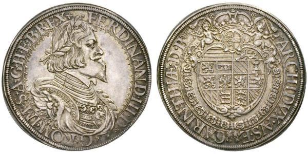 1 Талер Священная Римская империя (962-1806) Серебро Ferdinand III, Holy Roman Emperor (1608-1657)