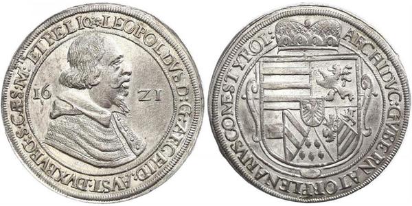 1 Талер Священная Римская империя (962-1806) Серебро Леопольд V Австрийский (1586 – 1632)