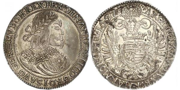 1 Талер Священная Римская империя (962-1806) Серебро Ferdinand III, Holy Roman Emperor (1608-1657)