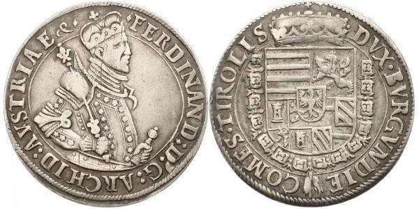 1 Талер Священная Римская империя (962-1806) Серебро Ferdinand II, Holy Roman Emperor  (1578 -1637)