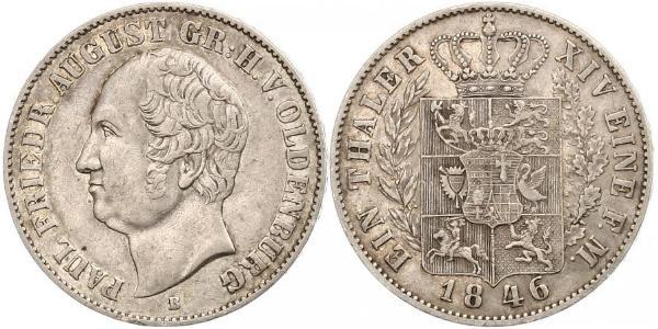 1 Талер Grand Duchy of Oldenburg (1814 - 1918) Срібло Август I (великий герцог Ольденбургу)