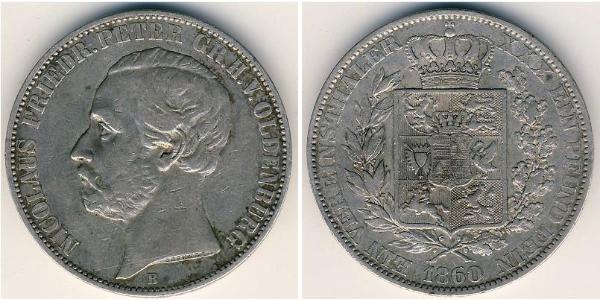 1 Талер Grand Duchy of Oldenburg (1814 - 1918) Срібло Peter II, Grand Duke of Oldenburg (1827 - 1900)