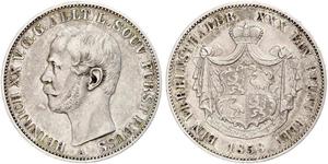 1 Талер Principality of Reuss-Greiz (1778 - 1918) Срібло Heinrich XX, Prince Reuss of Greiz