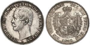 1 Талер Principality of Reuss-Greiz (1778 - 1918) Срібло Heinrich XX, Prince Reuss of Greiz