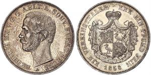 1 Талер Principality of Reuss-Greiz (1778 - 1918) Срібло Heinrich XX, Prince Reuss of Greiz