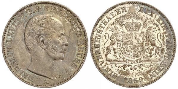 1 Талер Principality of Reuss-Greiz (1778 - 1918) Срібло Heinrich LXVII, Prince Reuss Younger Line