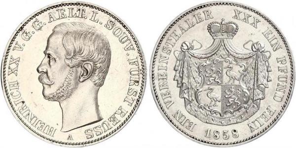 1 Талер Principality of Reuss-Greiz (1778 - 1918) Срібло Heinrich XX, Prince Reuss of Greiz