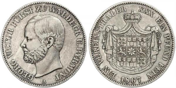 1 Талер null Срібло George Victor, Prince of Waldeck and Pyrmont (1831 - 1893)