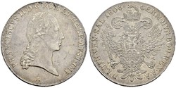 1 Талер Австрійська імперія (1804-1867) Срібло Francis II, Holy Roman Emperor (1768 - 1835)