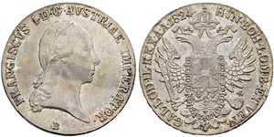 1 Талер Австрійська імперія (1804-1867) Срібло Francis II, Holy Roman Emperor (1768 - 1835)