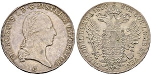 1 Талер Австрійська імперія (1804-1867) Срібло Francis II, Holy Roman Emperor (1768 - 1835)