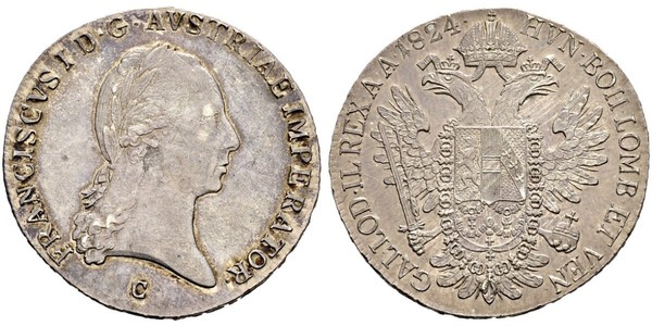 1 Талер Австрійська імперія (1804-1867) Срібло Francis II, Holy Roman Emperor (1768 - 1835)