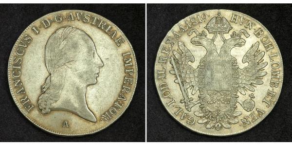 1 Талер Австрійська імперія (1804-1867) Срібло Francis II, Holy Roman Emperor (1768 - 1835)