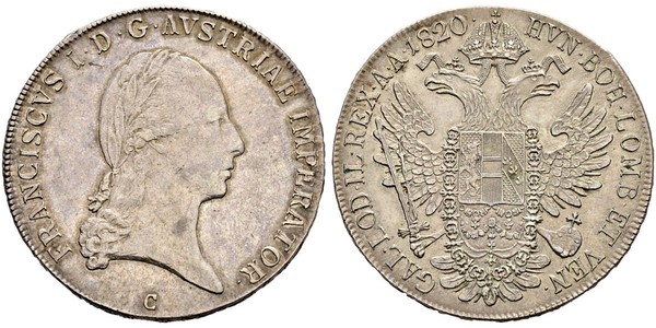 1 Талер Австрійська імперія (1804-1867) Срібло Francis II, Holy Roman Emperor (1768 - 1835)