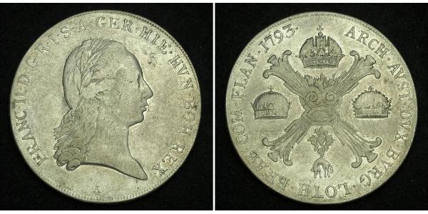 1 Талер Австрійська імперія (1804-1867) Срібло Francis II, Holy Roman Emperor (1768 - 1835)