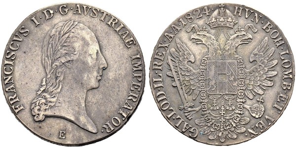 1 Талер Австрійська імперія (1804-1867) Срібло Francis II, Holy Roman Emperor (1768 - 1835)