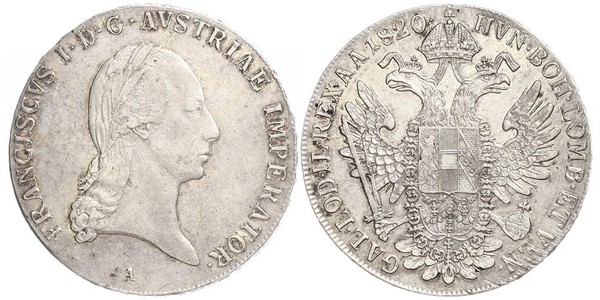 1 Талер Австрійська імперія (1804-1867) Срібло Francis II, Holy Roman Emperor (1768 - 1835)
