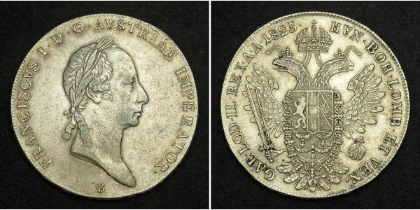1 Талер Австрійська імперія (1804-1867) Срібло Francis II, Holy Roman Emperor (1768 - 1835)