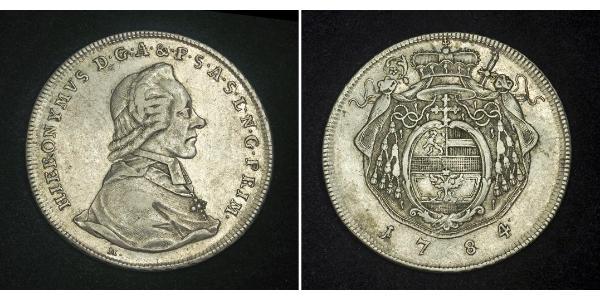 1 Талер Австрія / Зальцбург Срібло Count Hieronymus von Colloredo (1732 - 1812)