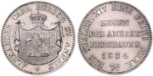 1 Талер Ангальт-Бернбург (1603 - 1863) Срібло Alexius Frederick Christian, Duke of Anhalt-Bernburg (1767 – 1834)