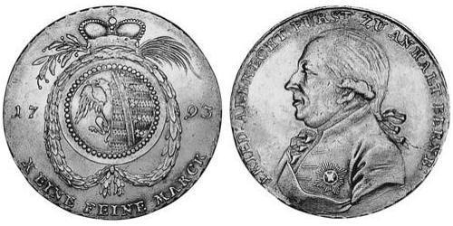 1 Талер Ангальт-Бернбург (1603 - 1863) Срібло Frederick Albert, Prince of Anhalt-Bernburg (1735 – 1796)