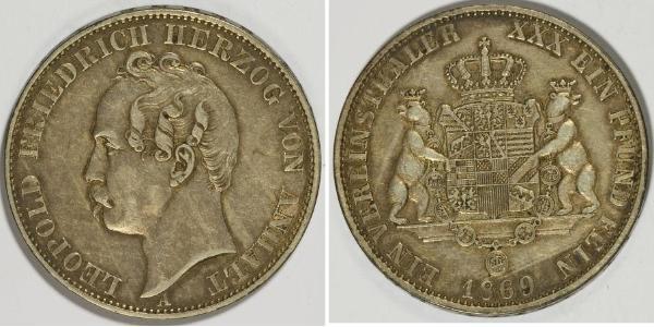 1 Талер Ангальт-Дессау (1603 -1863) Срібло Леопольд IV Фрідріх фон Ангальт (1794 – 1871)