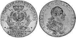 1 Талер Ансбах (1398–1792) Срібло Charles Alexander, Margrave of Brandenburg-Ansbach (1736 – 1806)