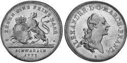 1 Талер Ансбах (1398–1792) Срібло Charles Alexander, Margrave of Brandenburg-Ansbach (1736 – 1806)