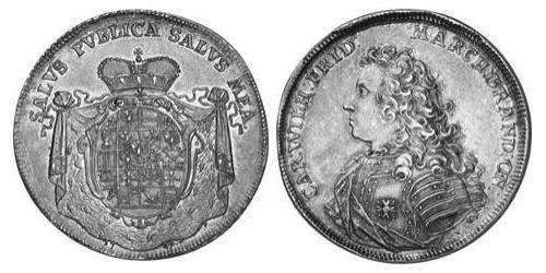 1 Талер Ансбах (1398–1792) Срібло Charles William Frederick, Margrave of Brandenburg-Ansbach (1712 – 1757)