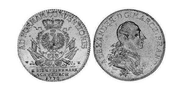 1 Талер Ансбах (1398–1792) Срібло Charles Alexander, Margrave of Brandenburg-Ansbach (1736 – 1806)