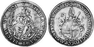 1 Талер Аугсбург (1276 - 1803) Срібло Johann Christoph von Freyberg-Allmendingen (1616–1690)