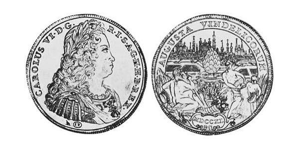 1 Талер Аугсбург (1276 - 1803) Срібло Карл VI імператор Священної Римської імперії  (1685-1740)
