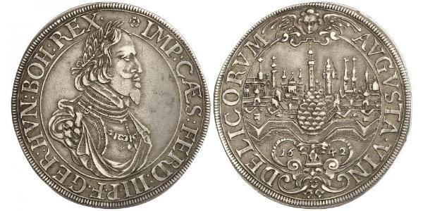 1 Талер Аугсбург (1276 - 1803) Срібло Ferdinand III, Holy Roman Emperor (1608-1657)