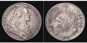 1 Талер Баварія (курфюрство) (1623 - 1806) Срібло Maximilian III Joseph, Elector of Bavaria (1727 – 1777)