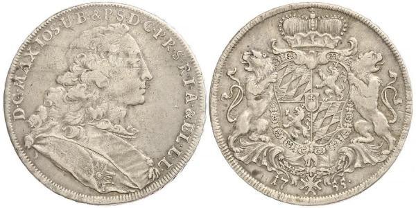 1 Талер Баварія (курфюрство) (1623 - 1806) Срібло Maximilian III Joseph, Elector of Bavaria (1727 – 1777)