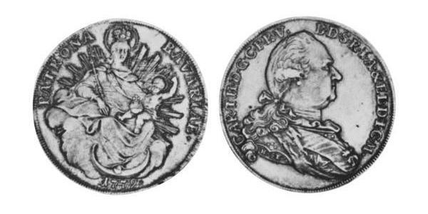 1 Талер Баварія (курфюрство) (1623 - 1806) Срібло Charles Theodore, Elector of Bavaria (1724 - 1799)