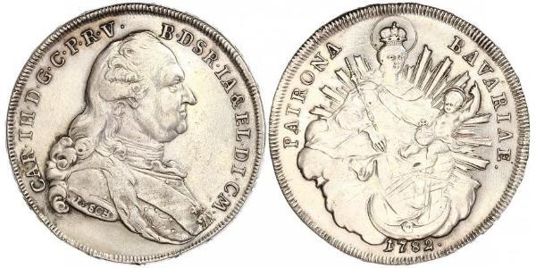 1 Талер Баварія (курфюрство) (1623 - 1806) Срібло Charles Theodore, Elector of Bavaria (1724 - 1799)