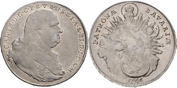 1 Талер Баварія (курфюрство) (1623 - 1806) Срібло Charles Theodore, Elector of Bavaria (1724 - 1799)